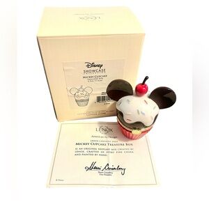Disney x Lenox Mickey Mouse Cupcake Trinket Box – Hand Painted Ivory Fine China